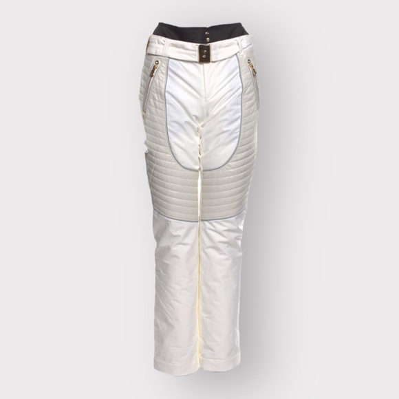 BOGNER SPORT white technical insulated ski pants belt M